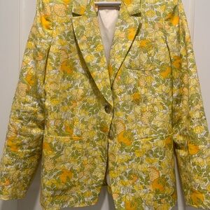 Womens J Crew citrus pattern Yellow Women's Blazer